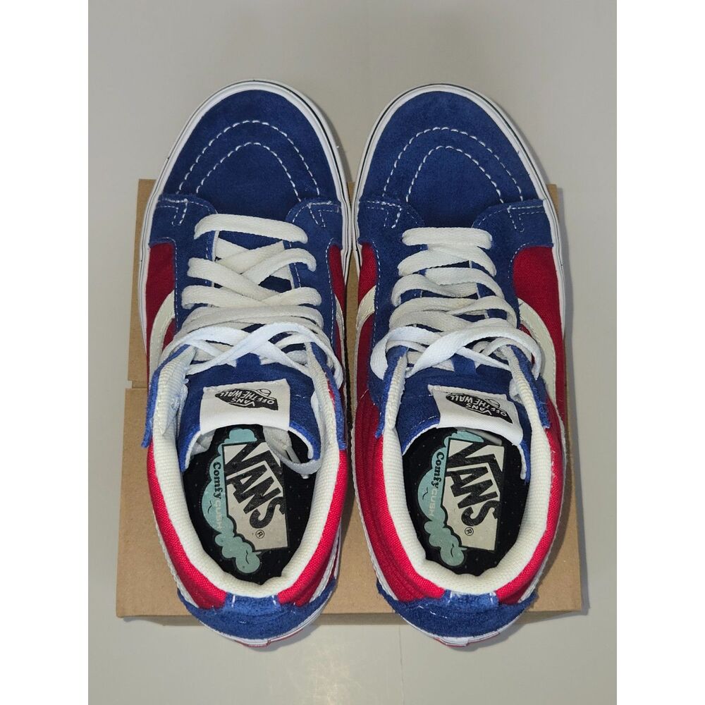 Vans ComfyCush Sk8-Hi Shoes | Men's 5.5 / Women's 7 | Chili Pepper Red True Blue - Picture 5 of 7